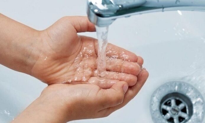 hand washing as prevention of parasite infestation